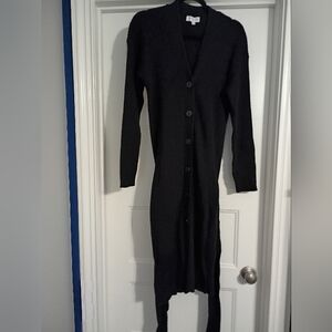 Marissa Webb Sz S Elegant Black Knit Midi Sweater Cardigan